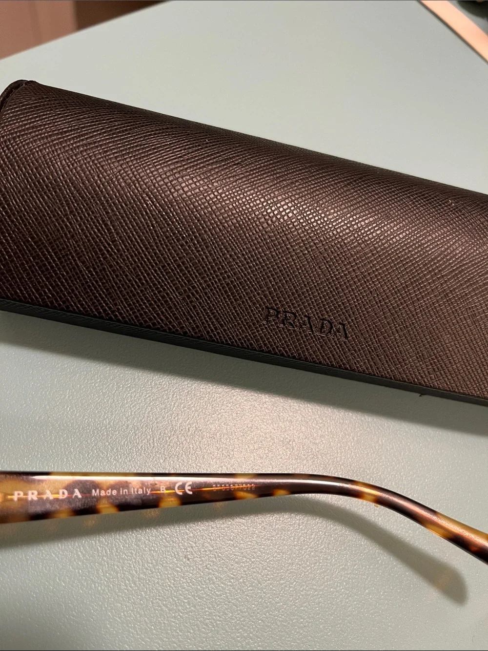 Prada Eyeglasses VPR 18O NAI-1O1 Black on Tokyo Havana Frame Italy 135- in case